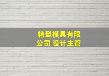 精型模具有限公司 设计主管